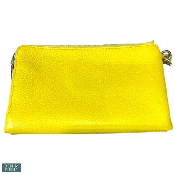 Coach Yellow Leather Double-Zip Wristlet Wallet Purse Bag Gold Hardware - Picture 3 of 8